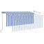 Dakota Fields 250cm D Fabric Yellow&White Cover Retractable Patio Awning-1659476314-1659476316