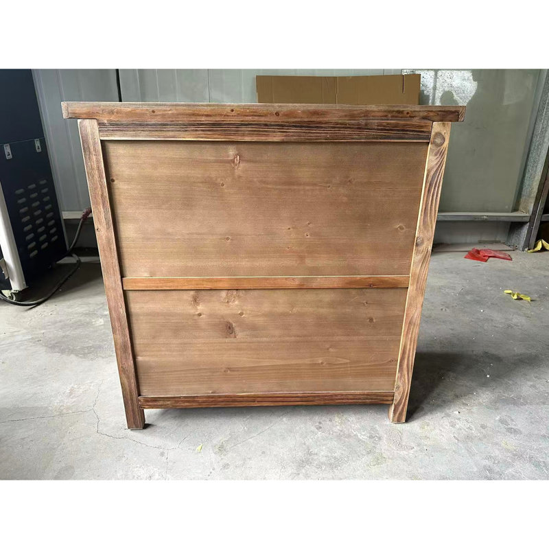 Armoire de rangement rustique en bois brun, 31,04 po de large, finition pin et finition, pour salon American Design, armoire de rangement rustique, 32,22 po de hauteur