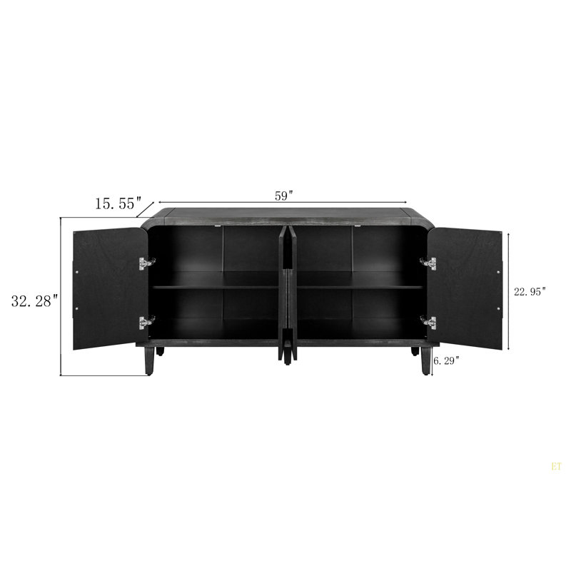 Buffet 59 po 59 po Farmhouse, Noir antique