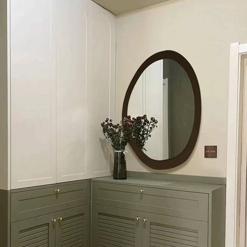 Miroir mural asymétrique en bois manufacturé, 31.50"H*23.62"L