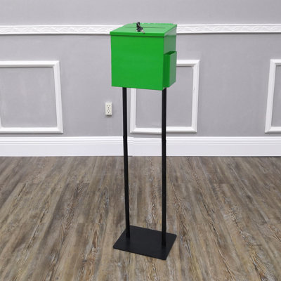 Stand with Metal Donation Box Suggestion Box Charity Box Fundraising Box Tithes  Offering Box