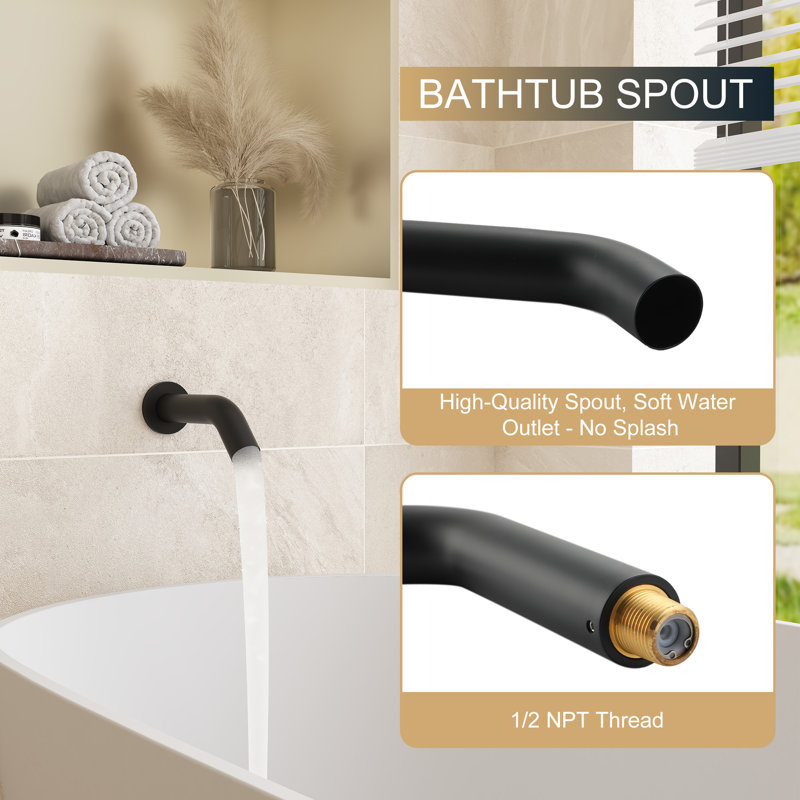 Matte Black Dual Head Rain and Mist Shower Faucet Set