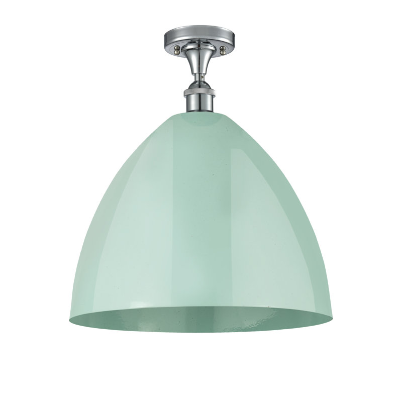 Plafonnier semi-encastré Crooksville, Écume de mer, Chrome poli
