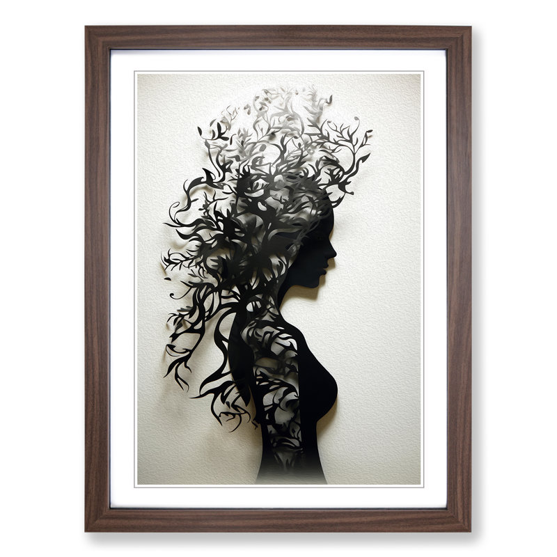 Woman Contemporary - Framed Print, Walnut, 64cm H x 46cm W x 2cm D