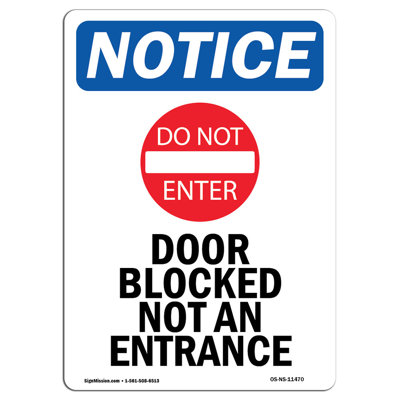 Osha avis - porte bloquée n'est pas un panneau d'entrée avec symbole