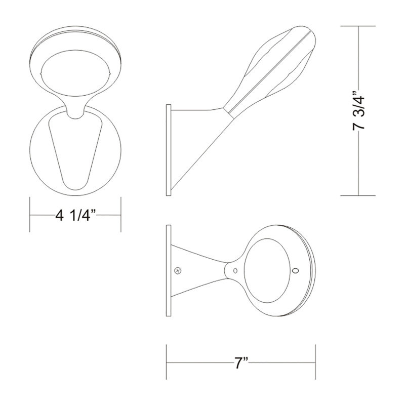 Space 1 - Light Wallchiere, 7" H x 4.25" W x 4.25" D