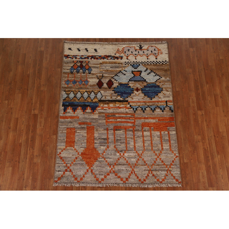One-of-a-Kind Rectangle 5'0'' X 6'8'' New Age Wool Area Rug in