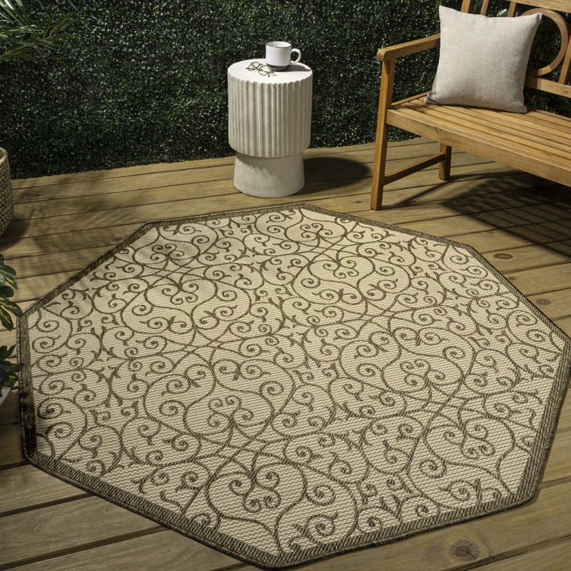 Tapis oriental beige / brun Haggerty, Octogone 7 pi 9 po