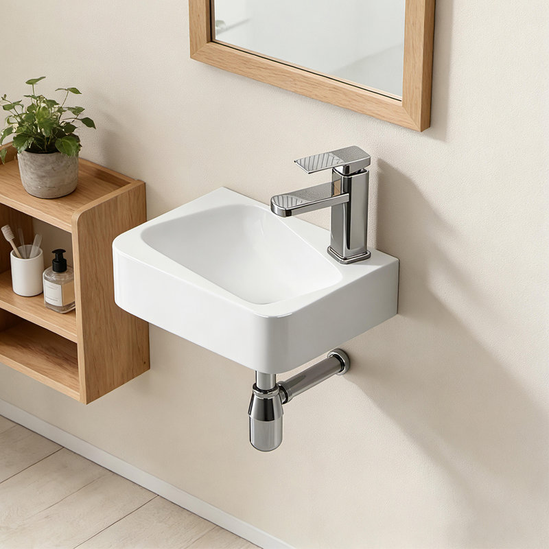 14" Bathroom Vessel Sink With Faucet, Drain Assembly