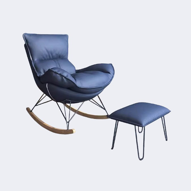 Chaise berçante légère et luxueuse, Bleu