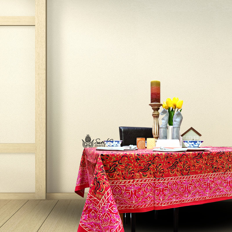 Handmade Sanganer Mandala 100% Cotton Floral Tablecloth Collection