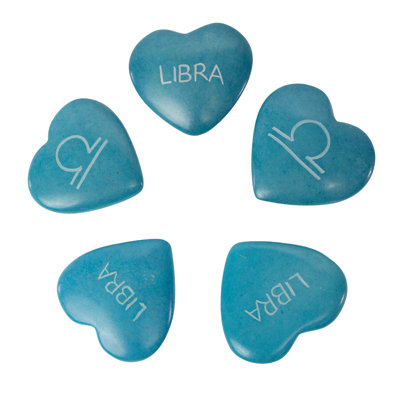 Zodiaque ciselé à la main Kisii pierre à savon, ensemble de 5: Libra