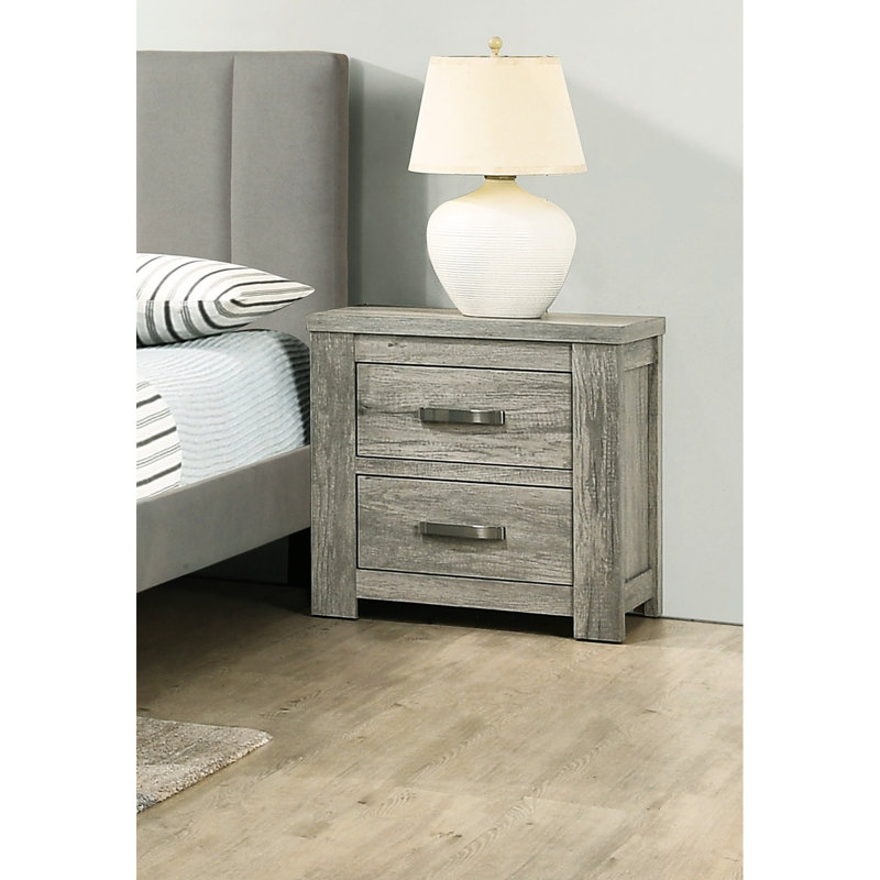 Table de chevet rustique 2 tiroirs
