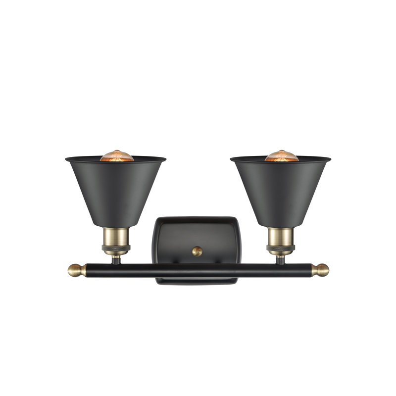 Dallyn 2 - Light Dimmable Vanity Light, 60 Watt Vintage Incandescent Bulb, Antique Copper, Antique Copper