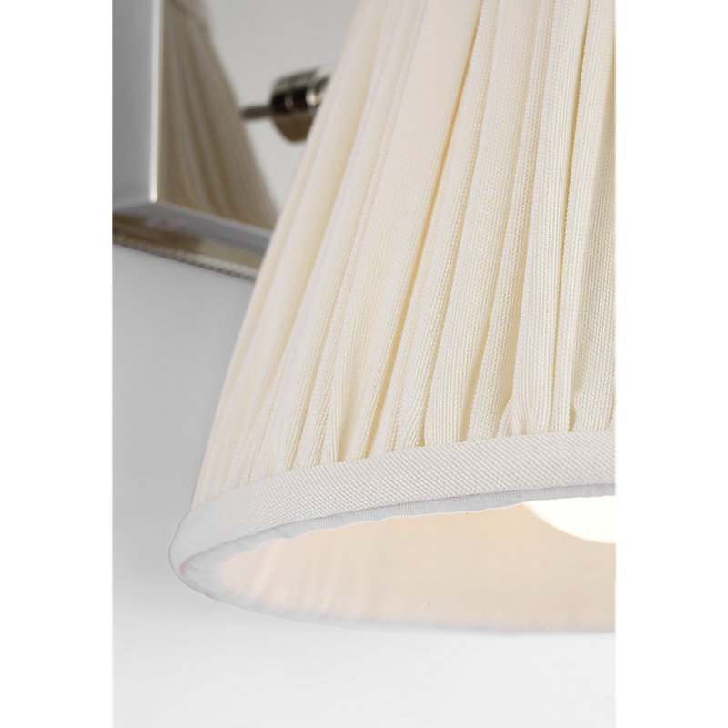 Marie Flanigan 1 - Light Armed Sconce, Polished Nickel, White