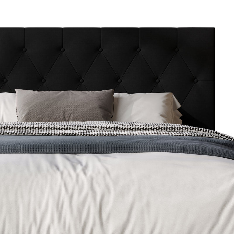 Grand lit plateforme tapissier Coventry, Grand lit, Noir