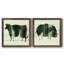Woodgrain Cow - ensemble de 2 peintures sur toile encadrées-280097152-280097159