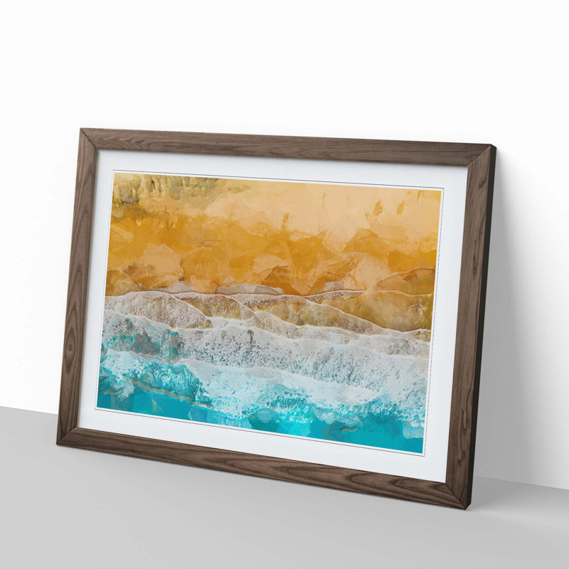 Beach in the Canary Islands Spain in Abstract - Picture Frame Photograph Print, 48cm H x 65cm W x 2cm D, Walnut Framed