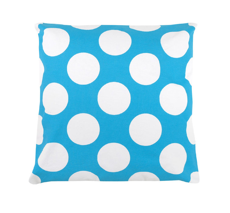 Rosemary Polka Dot 100% Cotton Throw Pillow, Baby Blue