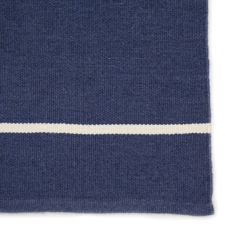 Tapis intérieur / extérieur bleu foncé tissé à la main Foundry, Rectangle 2 pi x 3 pi