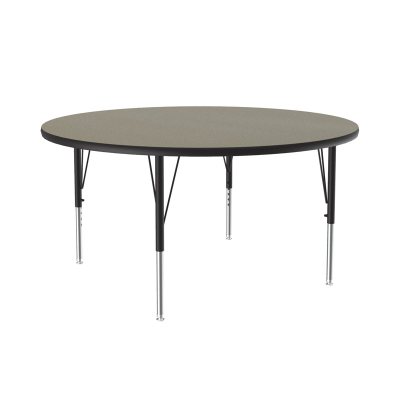 Table d'activité circulaire à hauteur ajustable, Sable Savannah, H 29 po x L 48 po x L 48 po