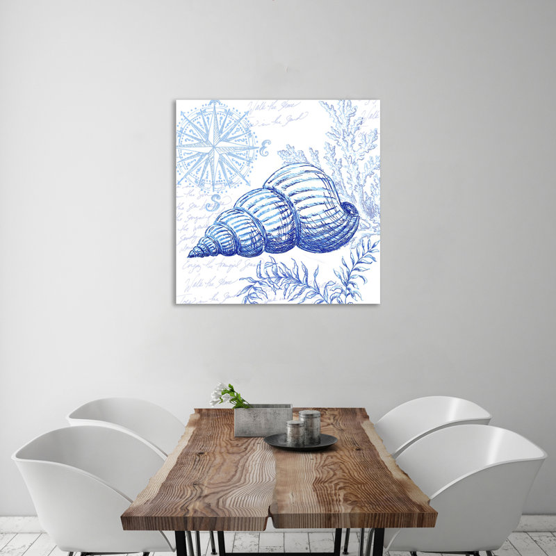 Coastal S Croquis: Coquillage - reproduction d'art sur toile tendue, H 30 po x l 30 po x P 1,5 po