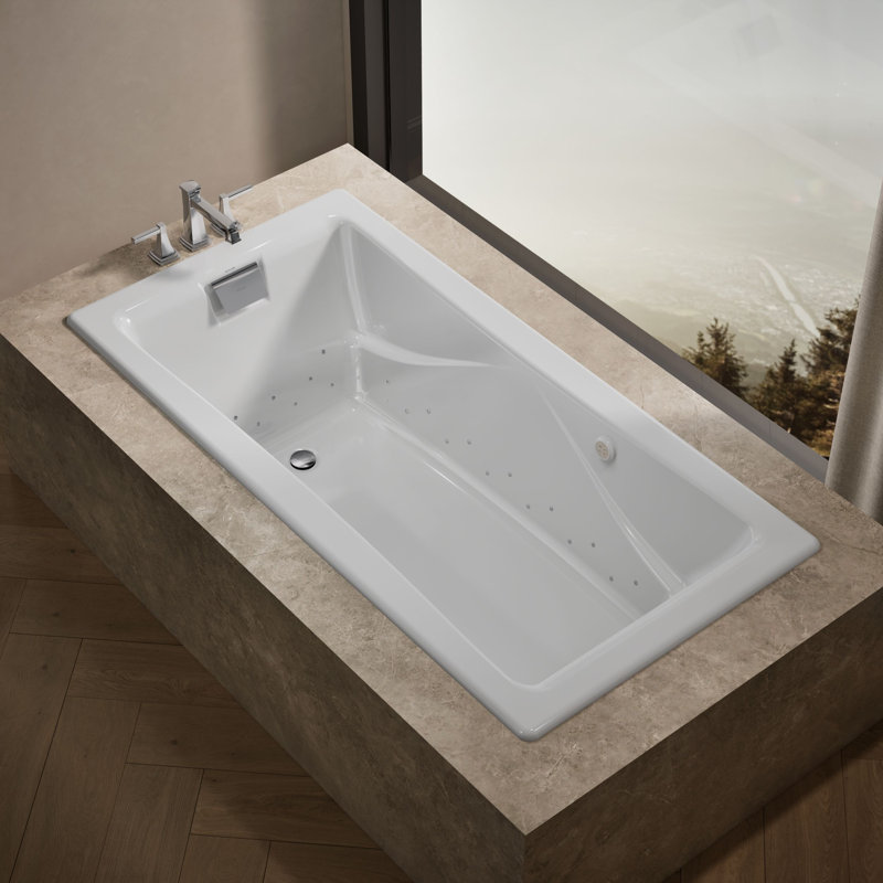 Tea-for-Two 72-in Heated Bubblemassage Air Bath, White