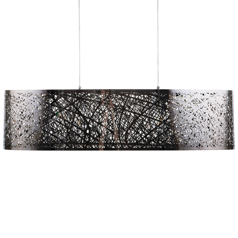 Aarav 1 - Light Silver Drum Pendant