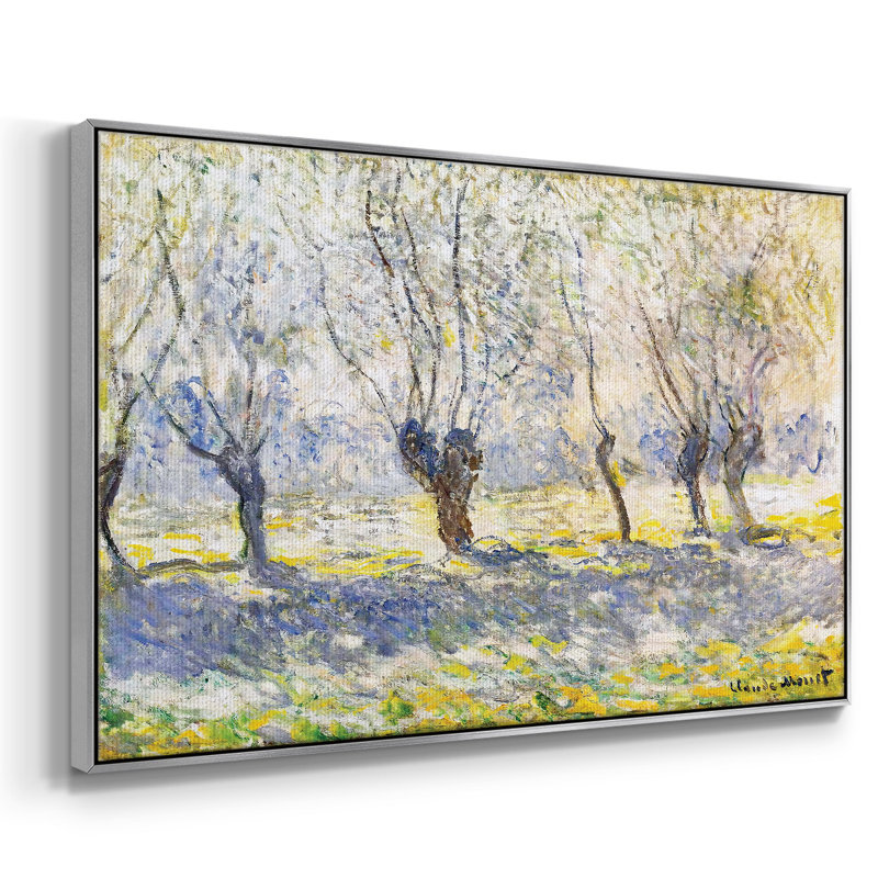 Willows, Giverny, 1886, reproduction d'art sur toile, H 17 po x l 25 po x P 2 po, Argent