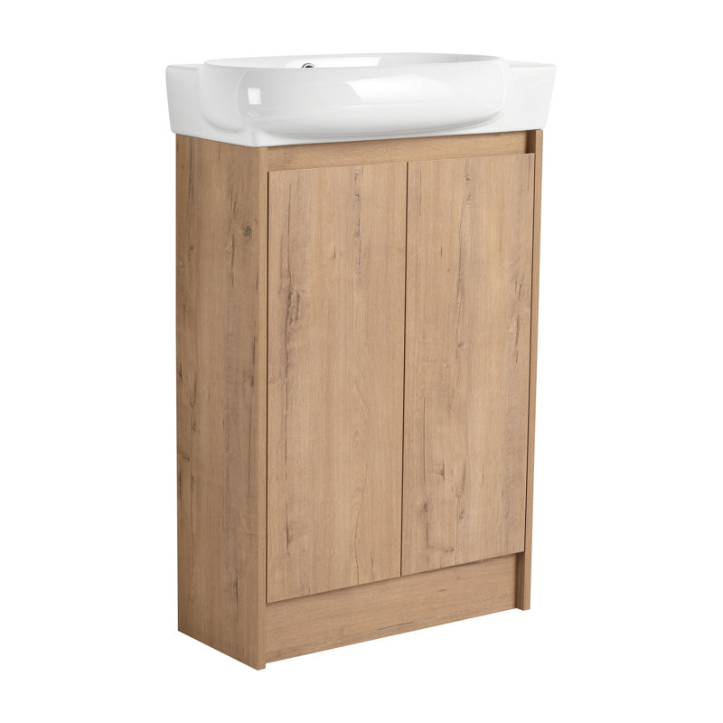 Meuble-lavabo autoportant de 23 po avec lavabo et portes à fermeture douce
