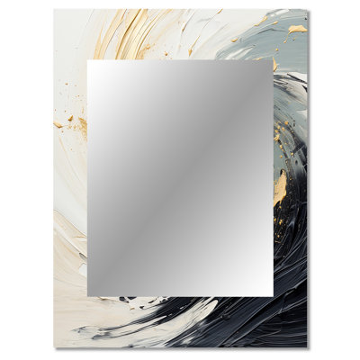 Radiant Revolve Modern Gold Spiral III - Abstract Spirals Unique Wall Mirror Decor, Modern Large Mirror, Printed Metal Art