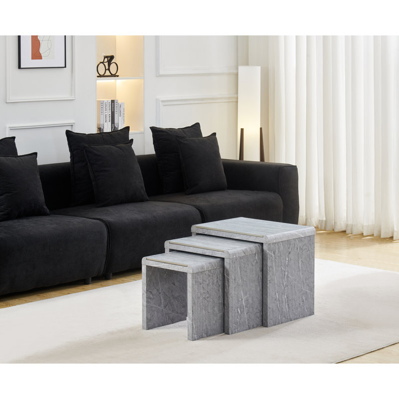 3 - Piece Living Room Table Set, Grey