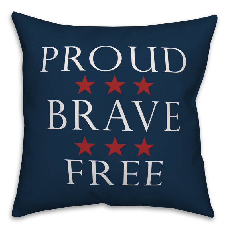  Housse de coussin Proud Brave Free, 16 po x 1 po