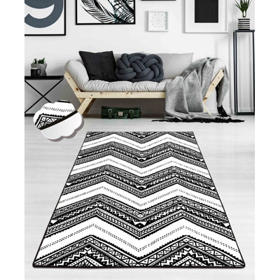 Rylie Chevron Shag Area Rug