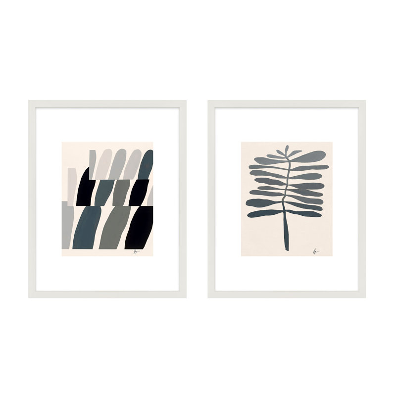 Flora 1&2 Print by Lee Lessem, 50" H x 80" W x 1.25" D, White Framed