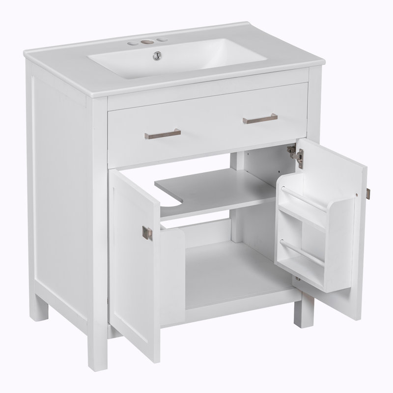 Meuble-lavabo 30 po avec lavabo, Blanc