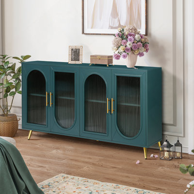 Meuble télé pour téléviseur de 65 po avec armoire de rangement et tablette réglable