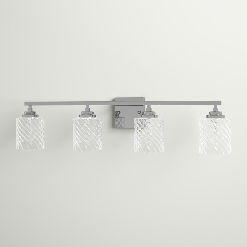 Éclairage de salle de bain à intensité variable 4 lumières Korhonen, Chrome