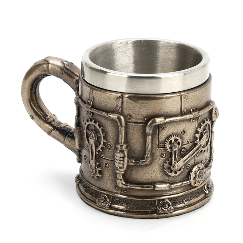 Petite tasse à vapeur en bronze coulé à froid 3,74 pouces L