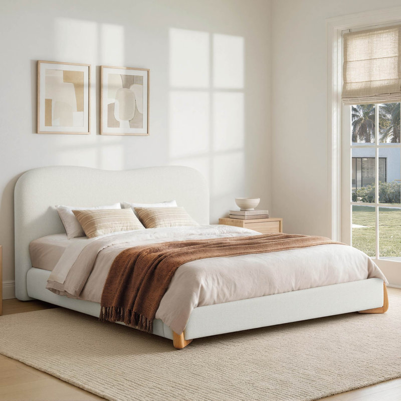  Lit plateforme tapissier Woodcroft, Grand lit