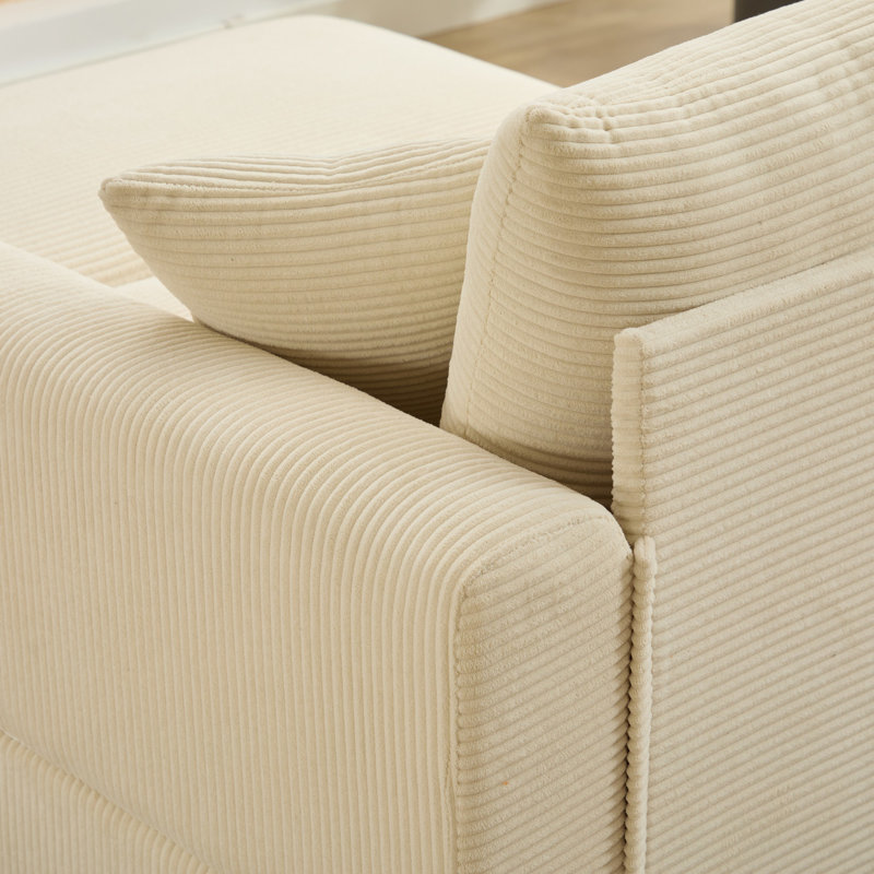 Canapé modulaire moderne, housses de coussin en velours côtelé 2 pièces, housses de canapé souples et extensibles avec coussins 2 pièces