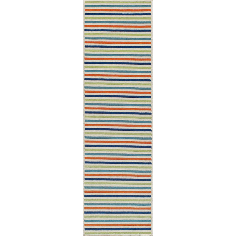Irita Striped Indoor / Outdoor Rug, Runner 2'3" x 7'6"