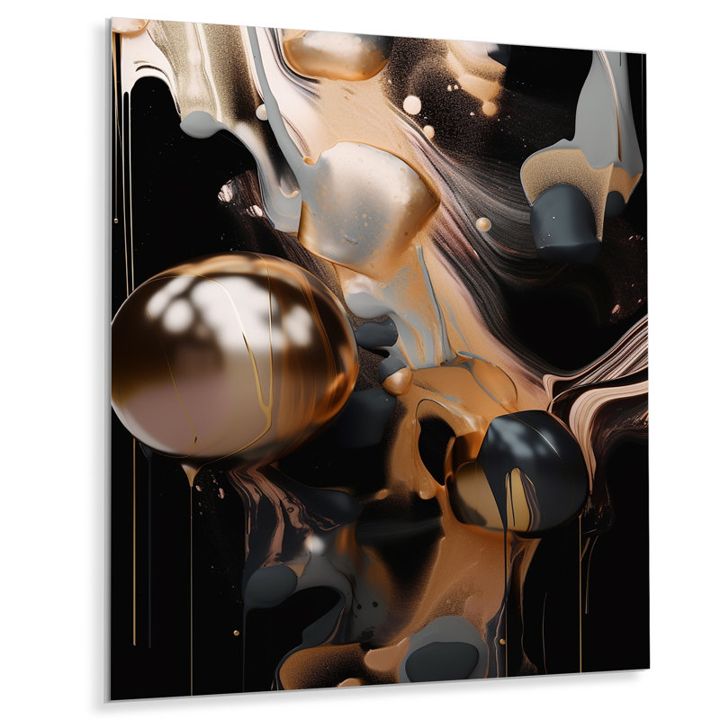 Kandyce Glam Abstract Wall Decor on Metal, 32" H x 24" W x 1" D