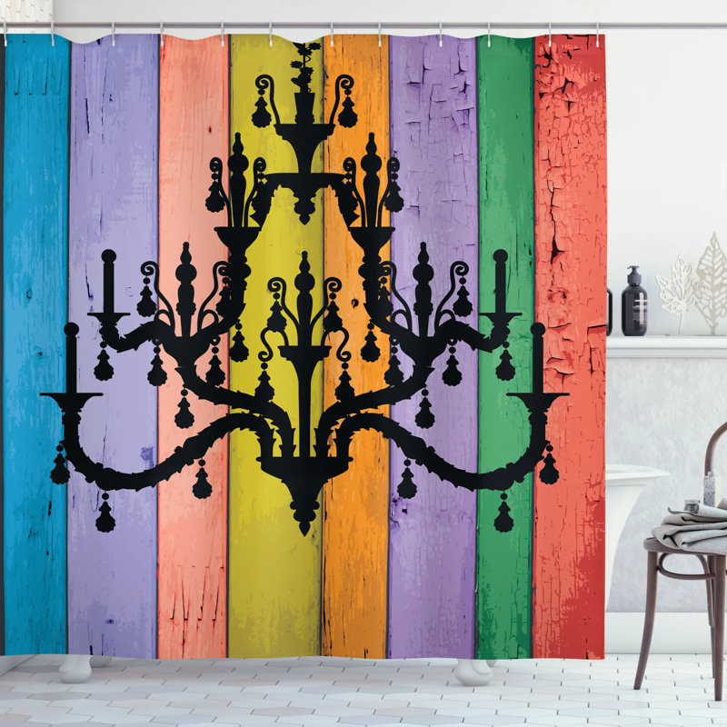 Shower Curtain with Hooks Included, 70" H x 69" W