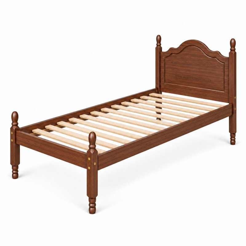 Kielin 100% Solid Wood Reston Bed, Twin, Mocha