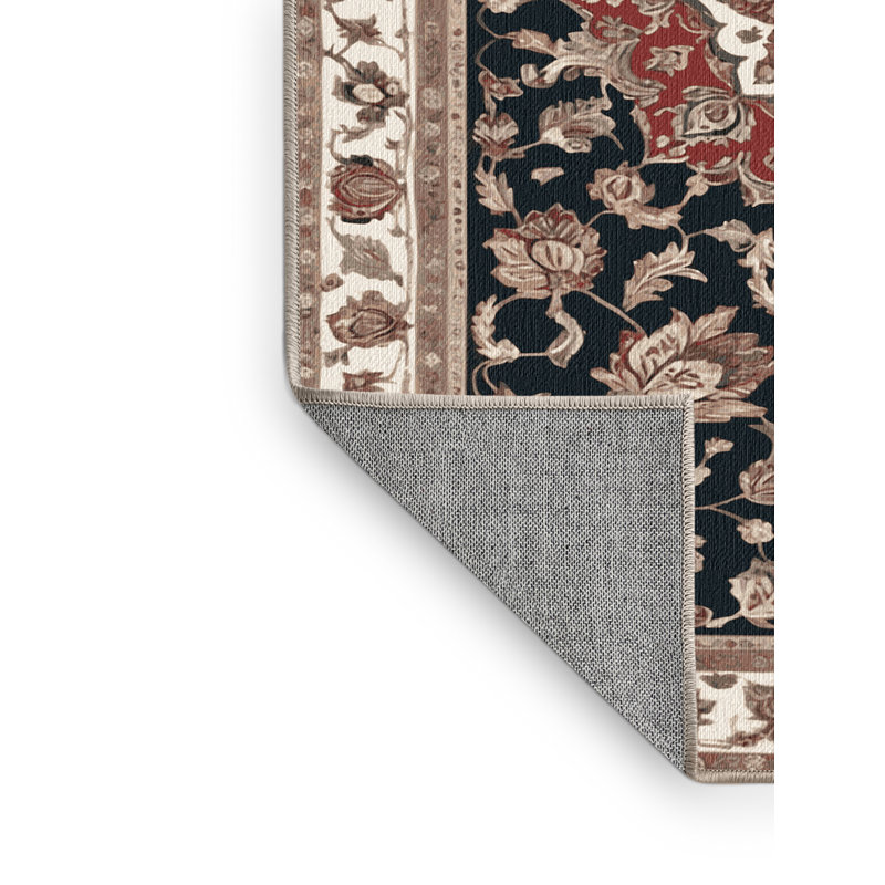 Tapis brun lavable à la machine, Rond 6 pi x 6 pi