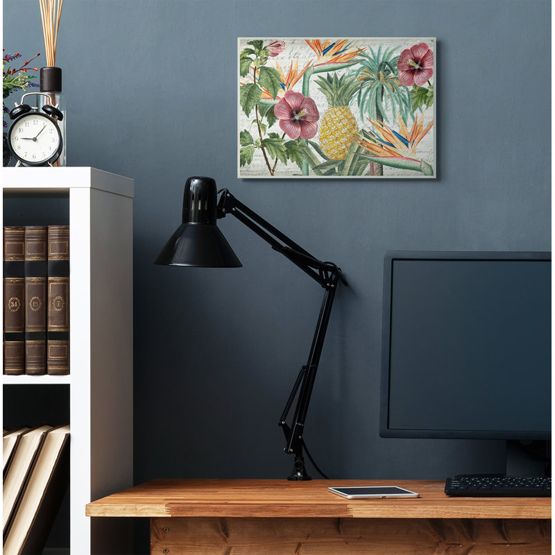 « tropical fleur », reproduction de texture de bois "par kim allen-impression sur toile sans cadre, Plaque murale