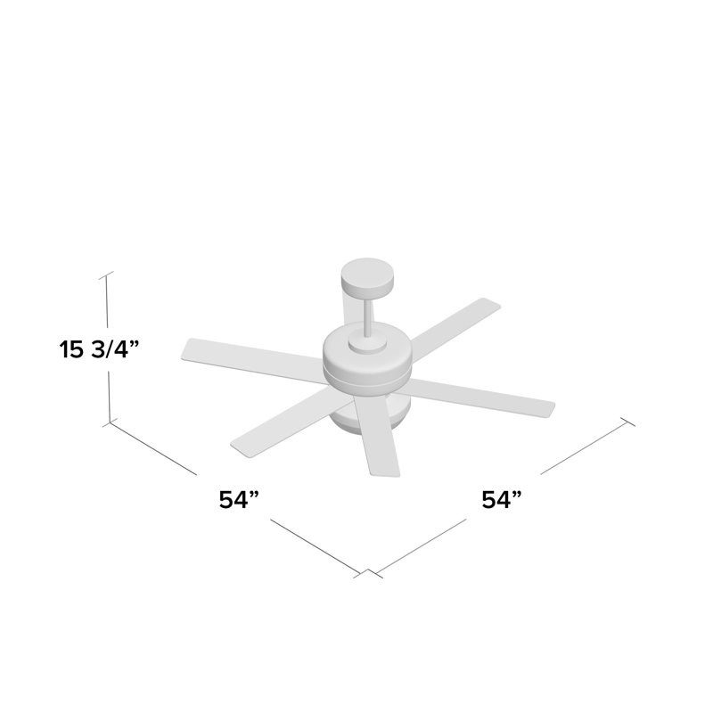 Brack 54'' Ceiling Fan with Light Kit, Bronze with Cherry/Driftwood Blades