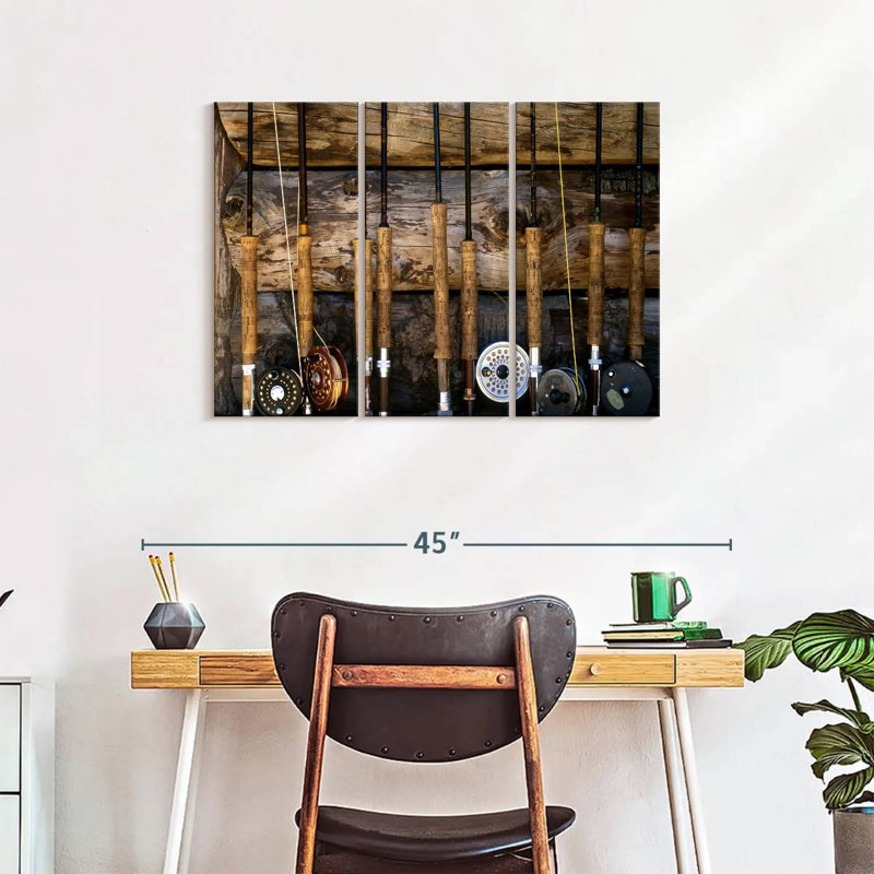 «Fishing Poles», reproduction d'art sur toile, H 24 po x l 38 po x P 1,25 po