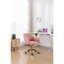 Chaise de bureau rotative à hauteur ajustable 360 ° avec pieds en métal dorés et roue universelle